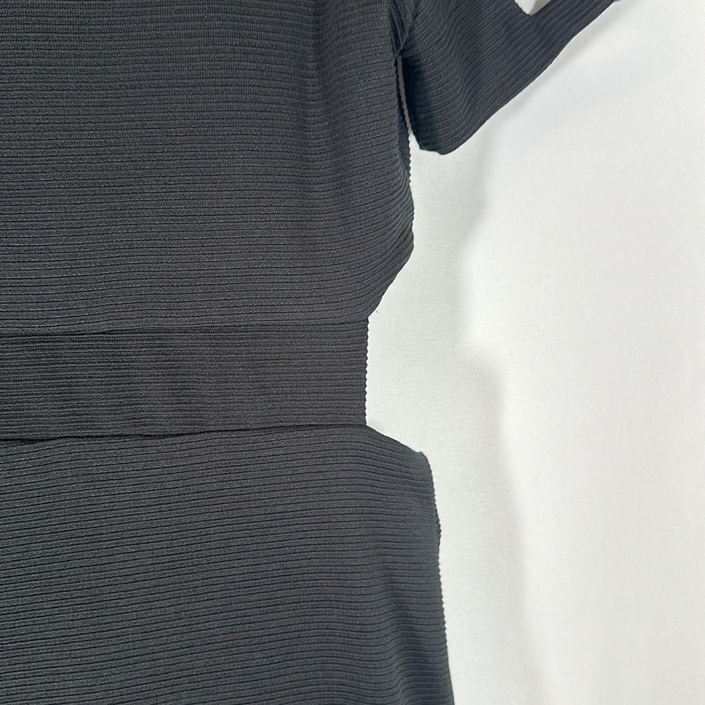 ASOS Black Hip & Thigh Cutout Ribbed Dress Size 14 - Picture 9 of 12